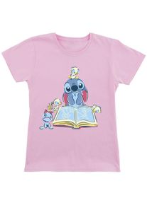 Lilo and Stitch Lilo & Stitch Kids - Reading A Book Kinder-Shirt rosa