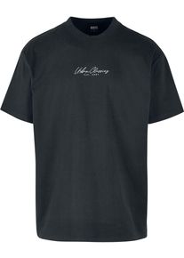 Urban Classics T-shirt - Oversized Mid Embroidery Tee - S tot 3XL - voor Mannen - zwart