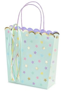 partydeco Borsa regalo Starry Magic turchese 23 cm