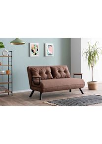 Design összecsukható kanapé Hilarius 133 cm világosbarna