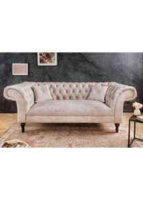 Design ülőgarnitúra Rubby Chesterfield 225 cm pezsgő bársony