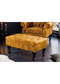 Design puff Chesterfield mustársárga bársony