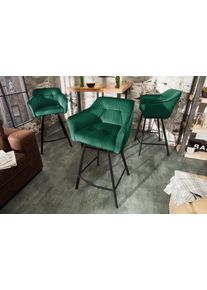 Stílusos kartámlás bár szék Giuliana 100 cm zöld bársony
