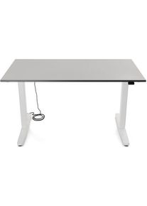 Yaasa Desk Basic 135 x 70 cm - Elektrisch höhenverstellbarer Schreibtisch | silber/weiß