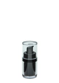 Dozownik Airless Luxury 15 ml czarny, pokrywa czarna, nasadka i pojemnik Luxury przezr.