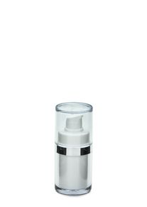 Dozownik Airless Luxury 15 ml bialy, nasadka i pojemnik Luxury przezr.
