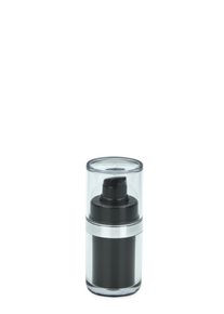 Dozownik Airless Luxury 15 ml czarny, pokrywa czarna, nasadka i pojemnik Luxury
