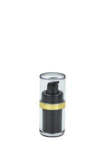 Dozownik Airless Luxury 15 ml czarny, pokrywa czarna, nasadka i pojemnik Luxury