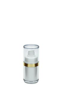 Dozownik Airless Luxury 15 ml bialy, nasadka i pojemnik Luxury przezr.