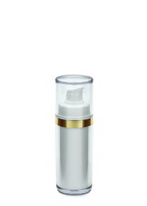 Dozownik Airless Luxury 30 ml bialy, nasadka i pojemnik Luxury przezr.