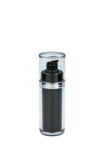 Dozownik Airless Luxury 30 ml czarny, pokrywa czarna, nasadka i pojemnik Luxury
