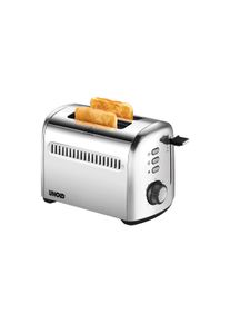 Unold Elektro Unold 38326 2er Retro Toaster, 790-950W, Brötchenaufsatz, 7 Röstgrade, auftauen, Edelstahl