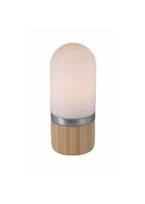 Lampe à poser cylindrique en verre opaque blanc style scandinave - neils