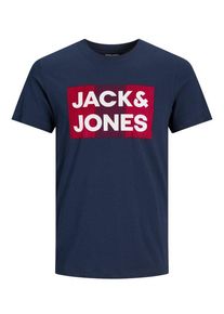 Jack & Jones Plus size : Jack & Jones, T-shirt with front print in a Navy Blue
