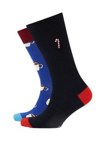 Plus size : Happy Socks, 2-pack of socks Candy Cane & Cocoa Gift Set in a Navy Blue