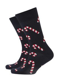 Plus size : Happy Socks, Socks with candy cane pattern in a Navy Blue