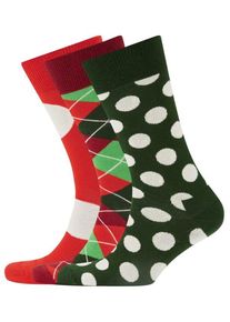 Plus size : Happy Socks, 3-pack Holiday Classics Gift Set in a Red