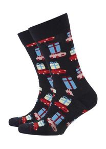 Plus size : Happy Socks, Socks with present pattern in a Navy Blue