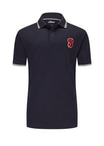 s.Oliver Plus size : s. Oliver, Polo shirt with embroidered front, extra long in a Blue