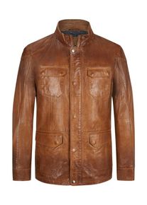 Plus size : Milestone, Leather field jacket in a Cognac