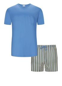 Plus size : Mey, Short pyjamas with striped shorts in a Blue