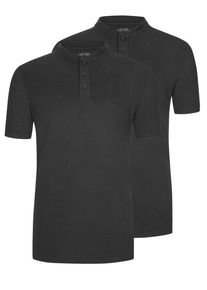 Plus size : JP1880, 2-pack of T-shirts with Serafino collar in a Black