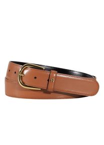 Plus size : Aigner, Business belt with round buckle in a Cognac