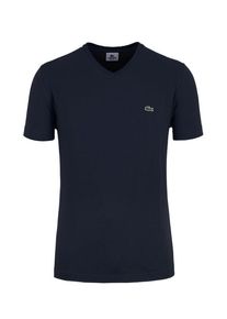 plussize: Nadměrná velikost: Lacoste, T-shirt z dekoltem w serek, czysta bawełna Granatowy