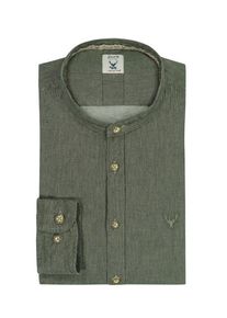 Plus size : pure, Traditional shirt with mini stripes and embroidered stag in a Olive