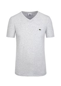 Plus size : Lacoste, T-shirt with V-neck made of pure cotton in a Silver