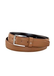 Plus size : Aigner, Leather belt with rectangular buckle in a Cognac