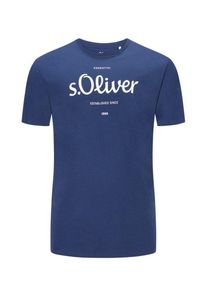 s.Oliver Plus size : s. Oliver, T-shirt with logo print in a Navy Blue
