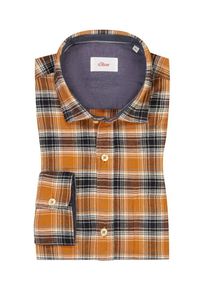 s.Oliver plussize: Nadměrná velikost: s. Oliver, Koszula flanelowa w kratkę glencheck, wersja bardzo długa Pomarańczowa