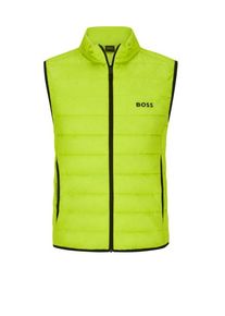 plussize: Nadměrn&aacute; velikost: BOSS Green, Lekka kamizelka pikowana z nadrukiem z logo Ż&oacute;łty