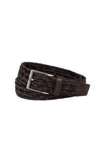 Tom Rusborg OF COPENHAGEN Plus size : Tom Rusborg, Leather belt with braided pattern in a Dark Brown