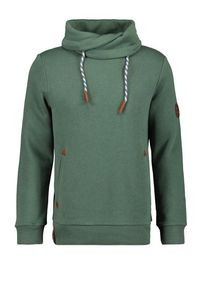 plussize: Nadměrn&aacute; velikost: Ragman, Bluza ze st&oacute;jką i naszywką z logo, wersja bardzo długa Olive