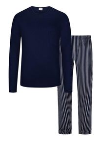 Plus size : Mey, Pyjamas with striped bottoms in a Navy Blue