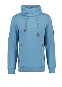 plussize: Nadměrn&aacute; velikost: Ragman, Bluza ze st&oacute;jką i naszywką z logo Jasnoniebieski