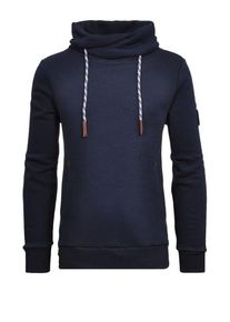 plussize: Nadměrn&aacute; velikost: Ragman, Bluza ze st&oacute;jką i naszywką z logo Granatowy