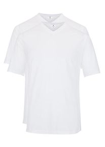 plussize: Nadměrná velikost: Ragman, T-shirt z dekoltem w serek, dwupak Biała