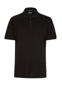 s.Oliver Plus size : s. Oliver, Polo shirt in piqué fabric with embroidered label in a Black