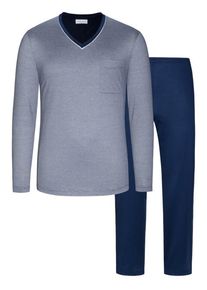 Plus size : Novila, Pyjamas with stripe pattern in a Navy Blue