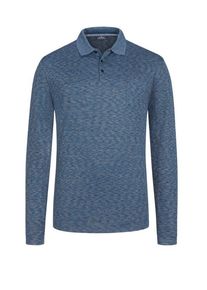 Plus size : Ragman, Mottled sweatshirt with polo collar in a Petrol