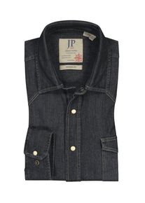 plussize: Nadměrná velikost: JP1880, Koszula jeansowa ze spiczastym karczkiem Czarny