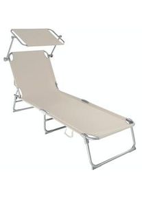 TecTake Tumbona con 4 posiciones - beige - 400656