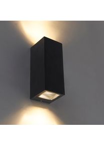 Qazqa Moderne wandlamp zwart 2-lichts GU10 AR70 IP54 - Baleno