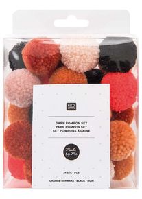 Rico Design 24 PomPon balls orange-black