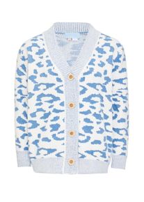 Poomi Dames Gebreid vest blauw / grijs / wit M