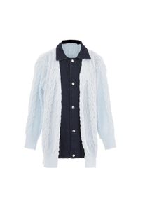 SANIKA Dames Gebreid vest blauw denim / lichtblauw M