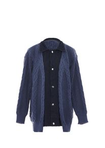 SANIKA Dames Gebreid vest blauw denim / donkerblauw M